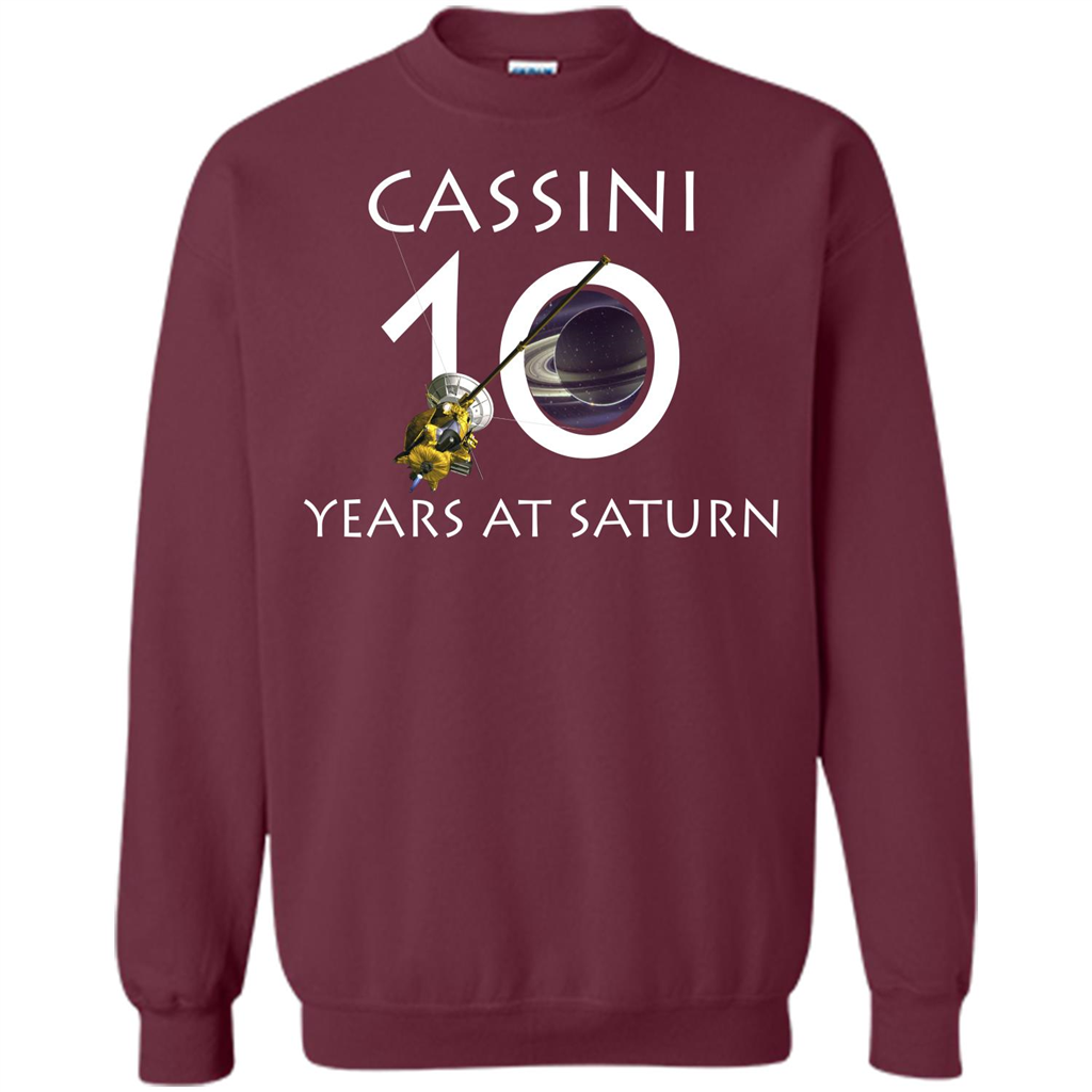 Cassini Grand Finale T-shirt Cassini 10 Years At Saturn T-shirt Maroon