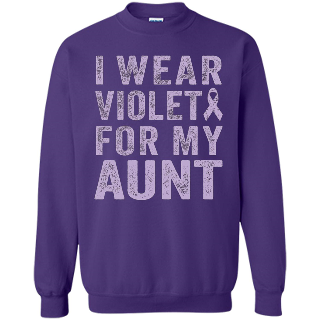 Cancer Awareness T-shirt I Wear Violet For My Aunt T-shirt Orange