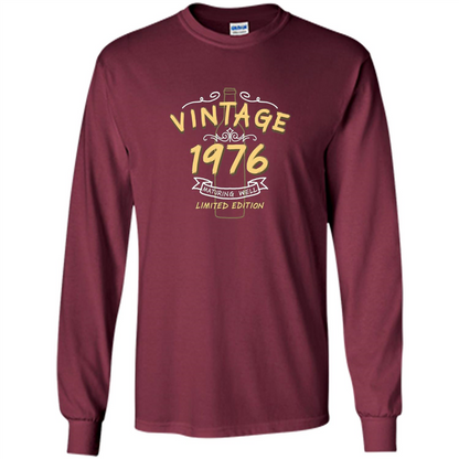 Birthday Gift T-shirt Vintage 1976 Limited Edition T-shirt Maroon