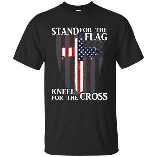 Stand For The Flag Kneel For The Cross T-Shirt Black