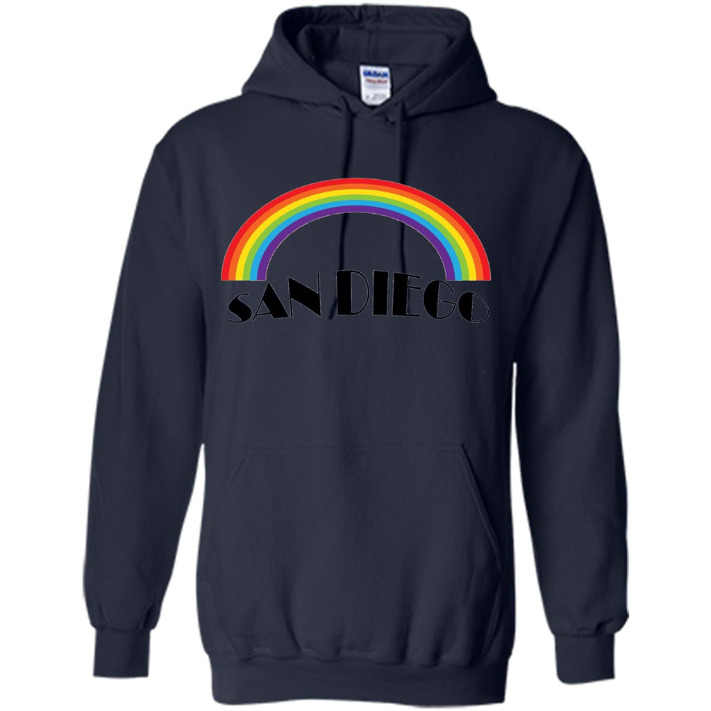 LGBTQ. San Diego LGBT Pride Rainbow T-shirt Navy