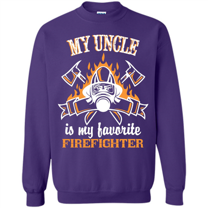 Firefighter Uncle T-shirt My Uncle Is My Favorite Firefighter Purple