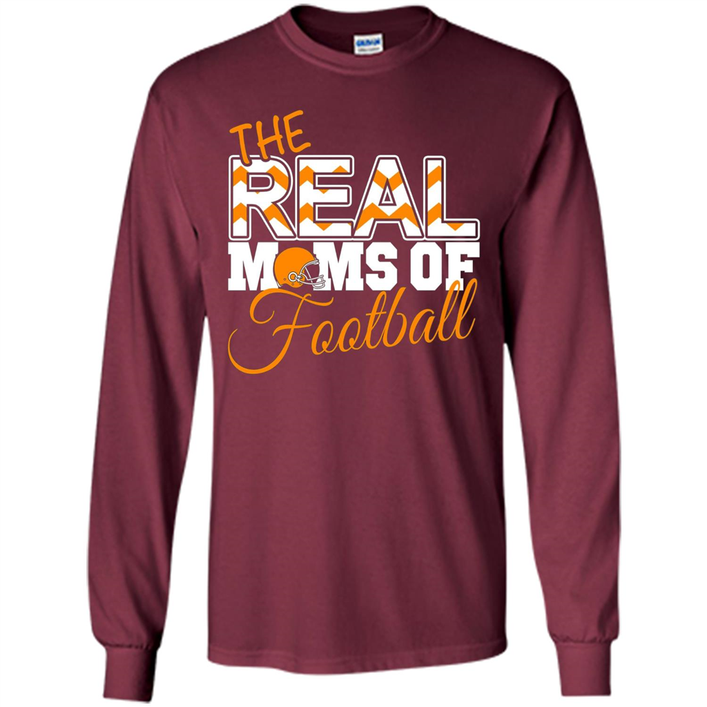 Real Moms of Football T-shirt Orange Football Mom T-Shirt Maroon