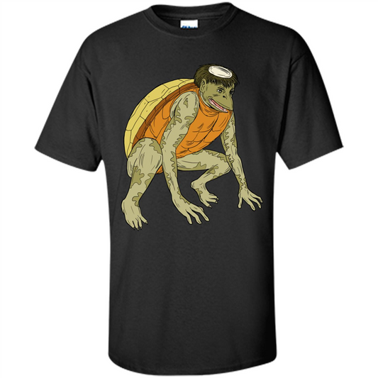 Kappa Monster Crouching Drawing T-Shirt Black