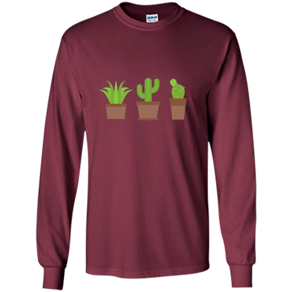 Cactus Plant Pot Succulent T-shirt Maroon