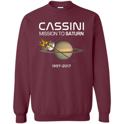 Cassini Mission to Saturn Space T-Shirt Maroon