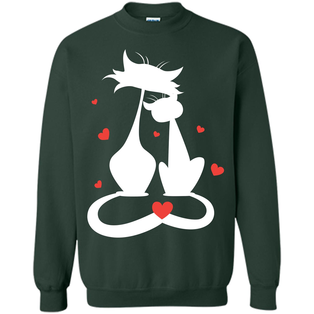 Cat Lover T-shirt Cat Couples Forest Green