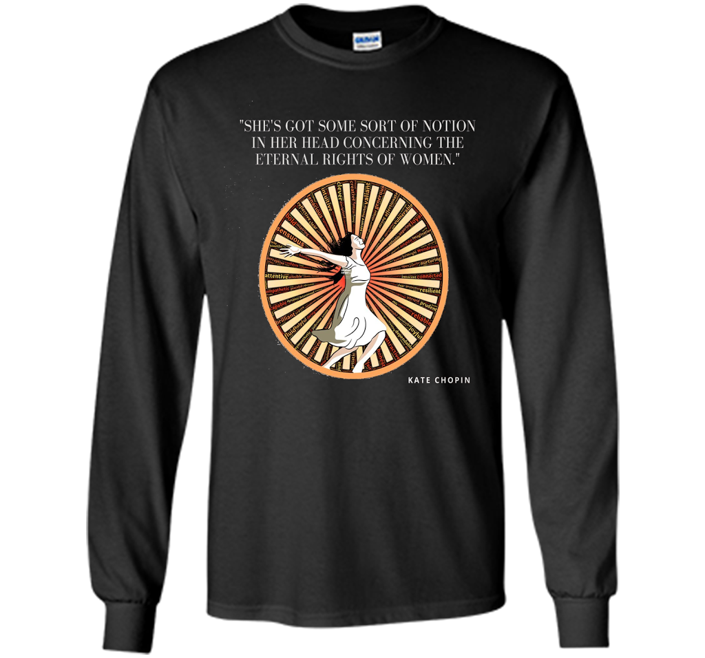 Kate Chopin Eternal Rights of Women Literary T-Shirt shirt Black