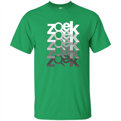 Zoek Zoek Zoek White Black T-shirt Irish Green