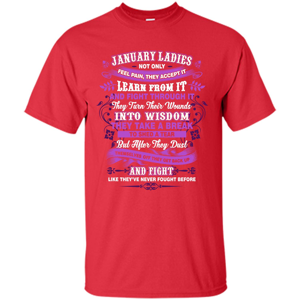 January Ladies T-shirt January Lady Facts Red