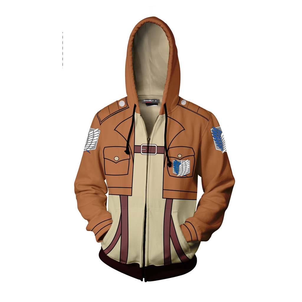 Attack On Titan Eren Yeager Cosplay Zip Up Hoodie Jacket