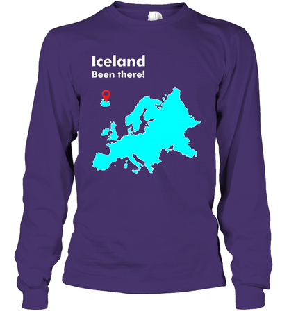 Iceland Been There Map Shirt Long Sleeve T-Shirt Long Sleeve T-Shirt Purple
