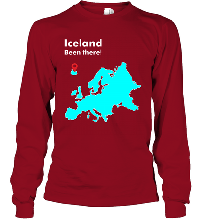 Iceland Been There Map Shirt Long Sleeve T-Shirt Long Sleeve T-Shirt Cardinal Red