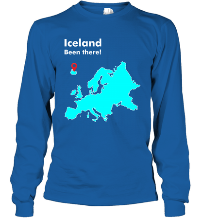 Iceland Been There Map Shirt Long Sleeve T-Shirt Long Sleeve T-Shirt Royal