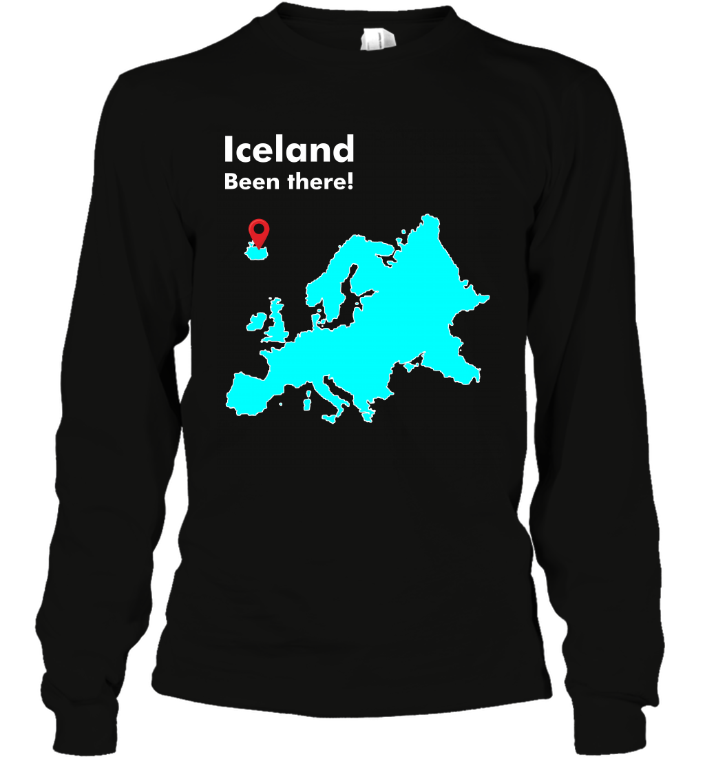 Iceland Been There Map Shirt Long Sleeve T-Shirt Long Sleeve T-Shirt Black