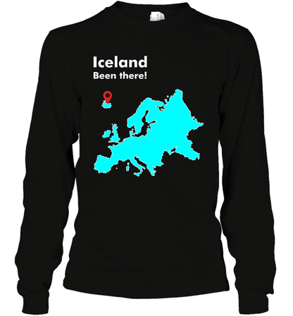 Iceland Been There Map Shirt Long Sleeve T-Shirt Long Sleeve T-Shirt Black