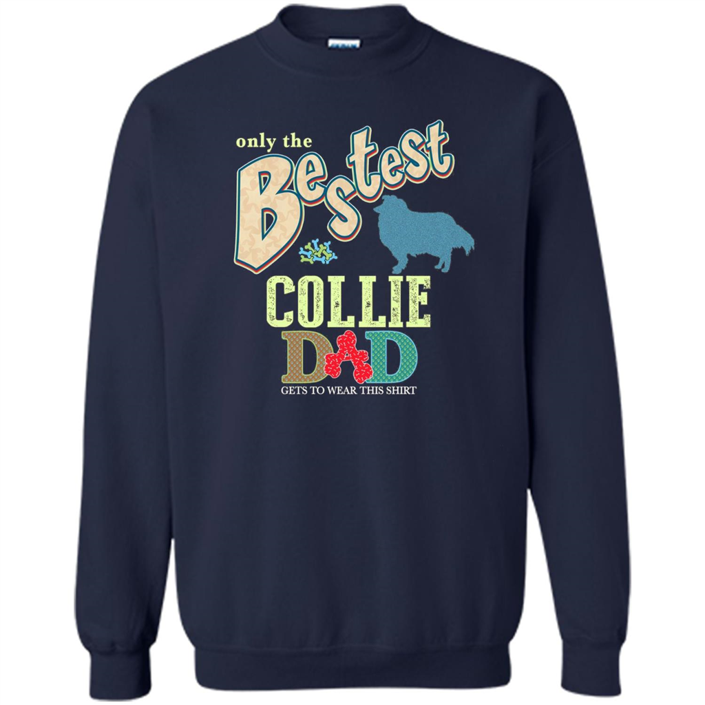 Bestest Collie Dad Best Collie T-shirt Navy