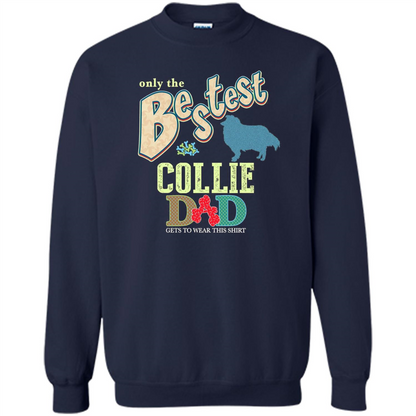 Bestest Collie Dad Best Collie T-shirt Navy