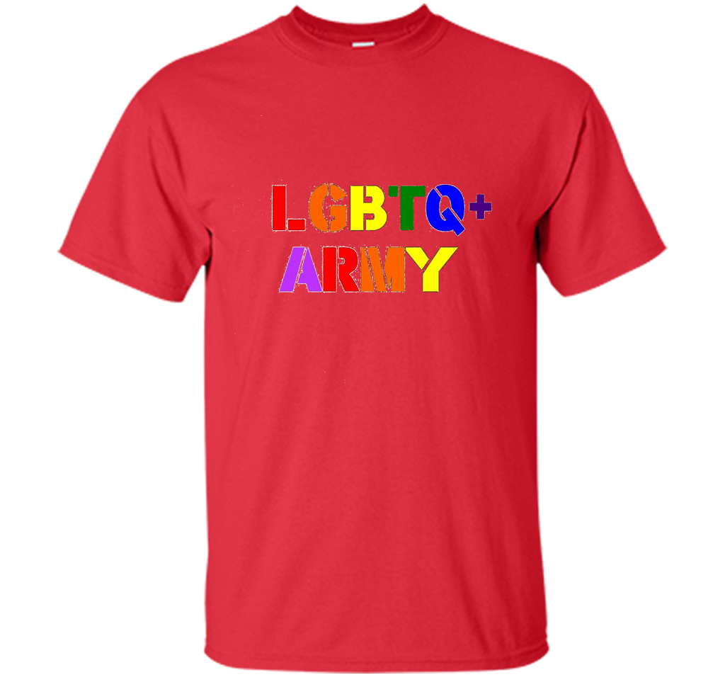 LGBTQ+ Army T-Shirt cool shirt Red