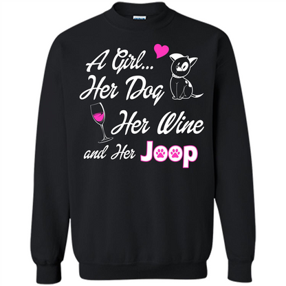 Dog T-shirt A Girl Her Dog Her Wine And Her Joop T-shirt Black