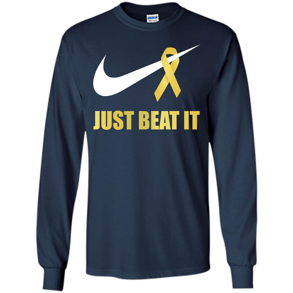 Cancer Awareness T-shirt Just Beat It T-shirt Navy