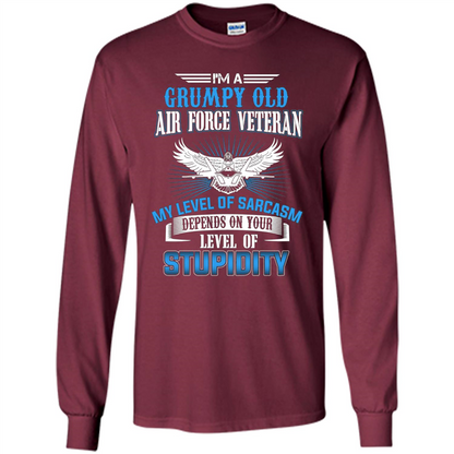 I'm A Grumpy Old Air Force Veteran T-shirt Maroon