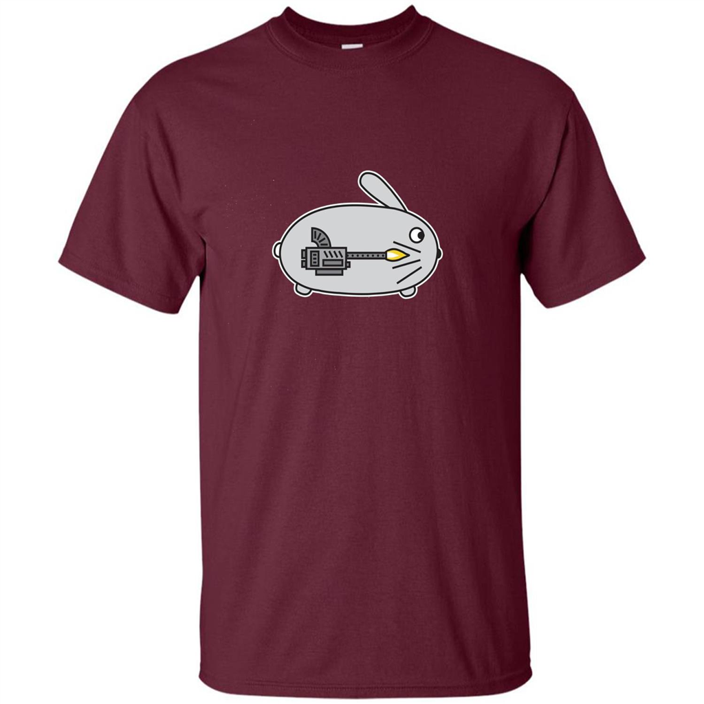 Bunny vs Dinosaur T-shirt Maroon