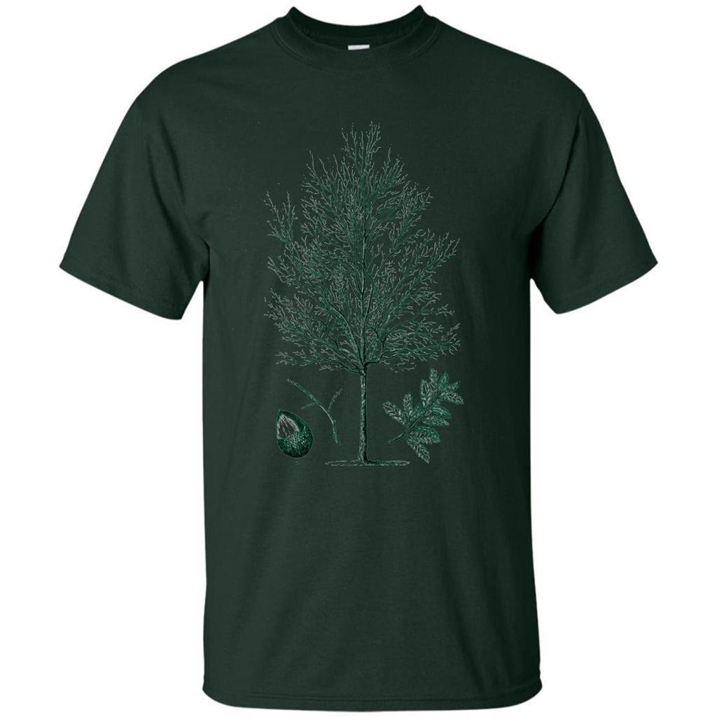 Oak Tree T-Shirt. Tree Acorn Oak Tree Woodsman T-shirt Forest Green