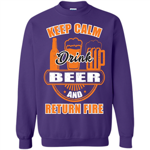 Beer T-shirt Keep Calm Drink Beer And Return Fire