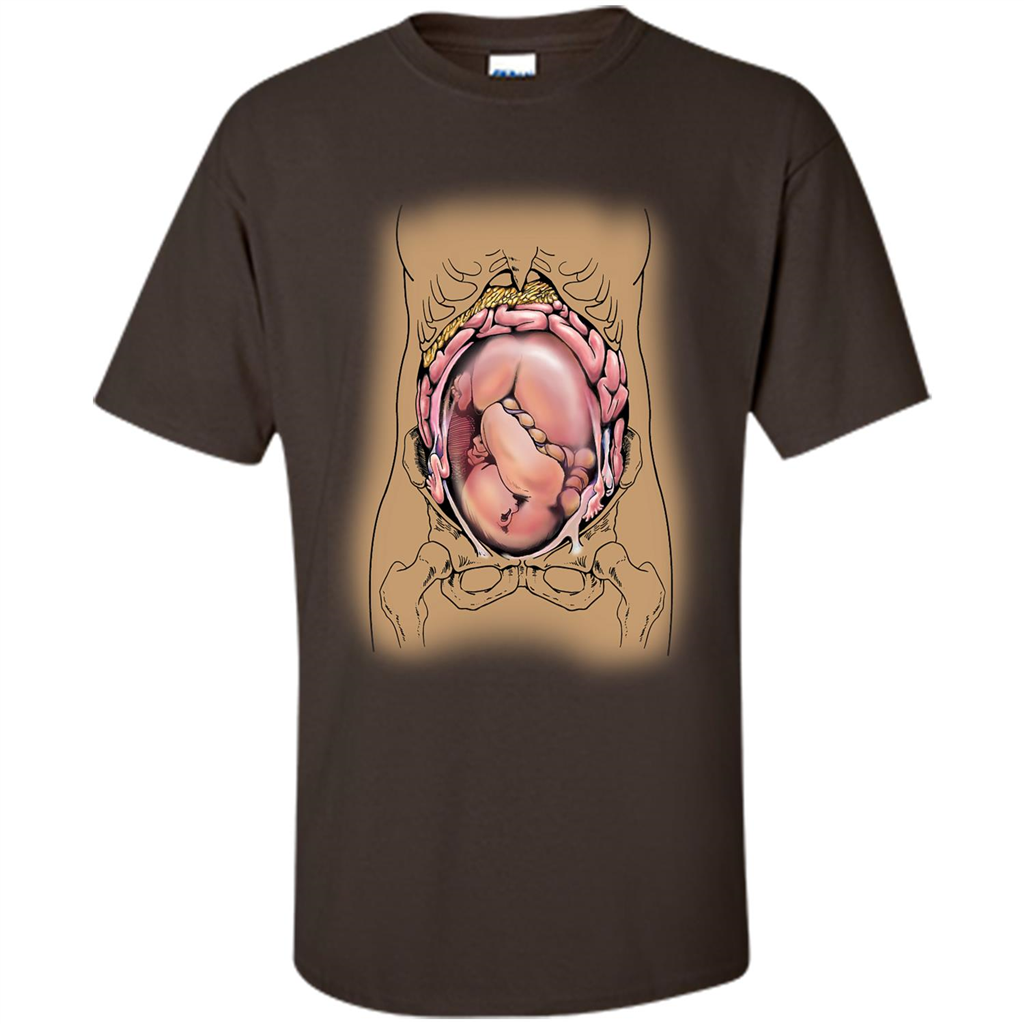 Anatomy T-shirt Fetus In Utero Dark Chocolate