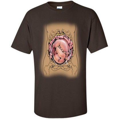 Anatomy T-shirt Fetus In Utero Dark Chocolate