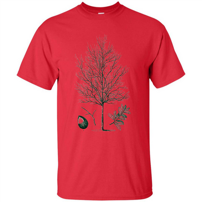 Oak Tree T-Shirt. Tree Acorn Oak Tree Woodsman T-shirt Red