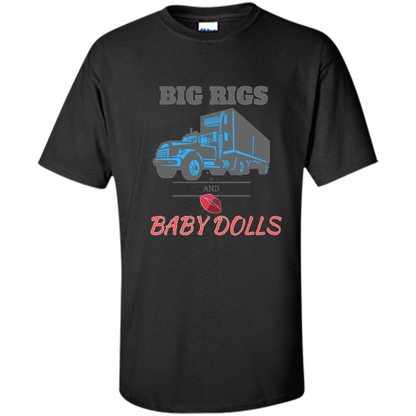 Trucker T-shirt Big Rigs And Baby Dolls Black