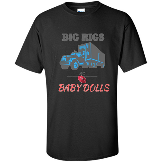 Trucker T-shirt Big Rigs And Baby Dolls Black