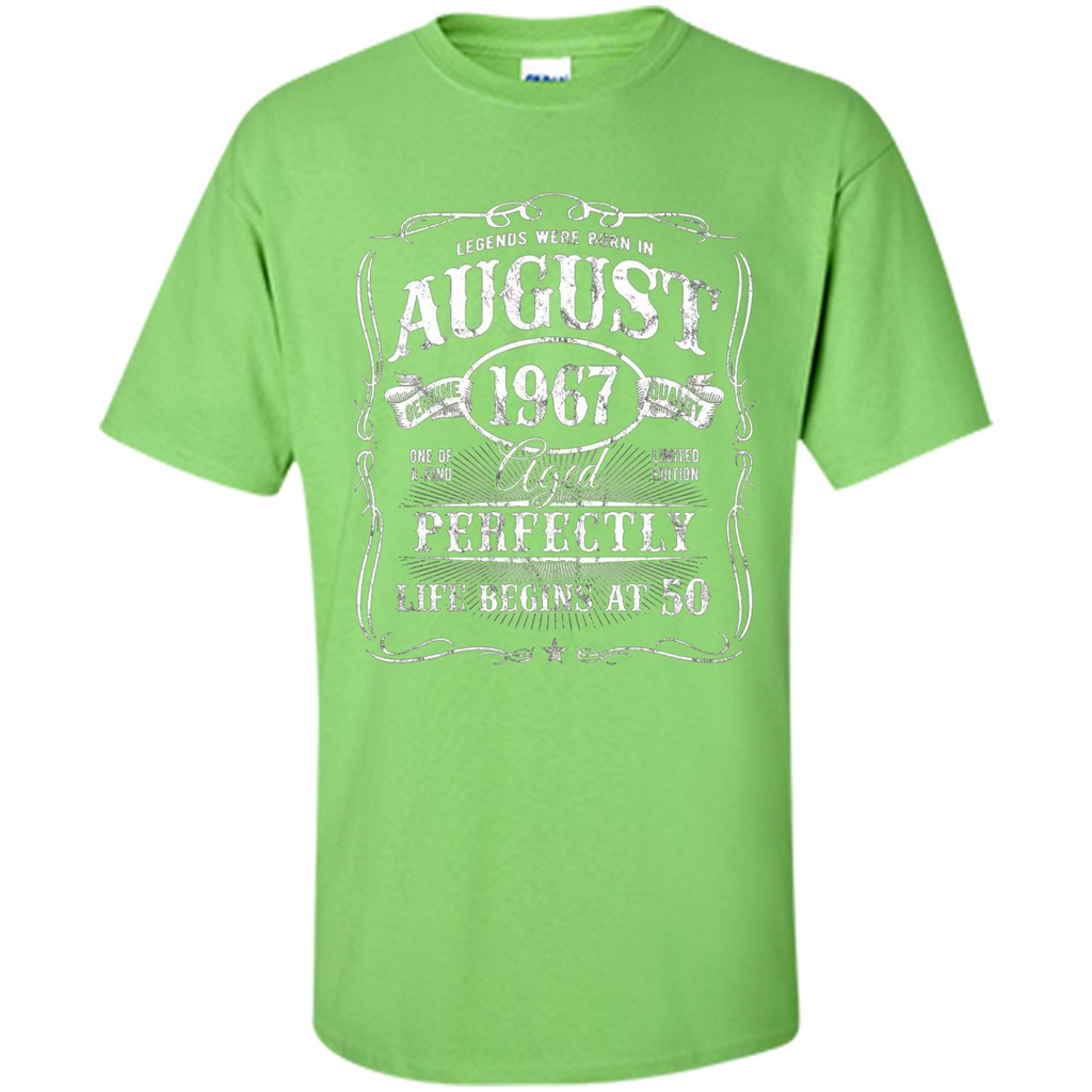 Legends Were Born In August 1967 T-shirt Lime