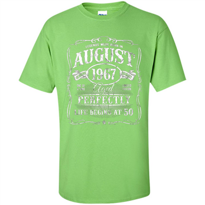 Legends Were Born In August 1967 T-shirt Lime