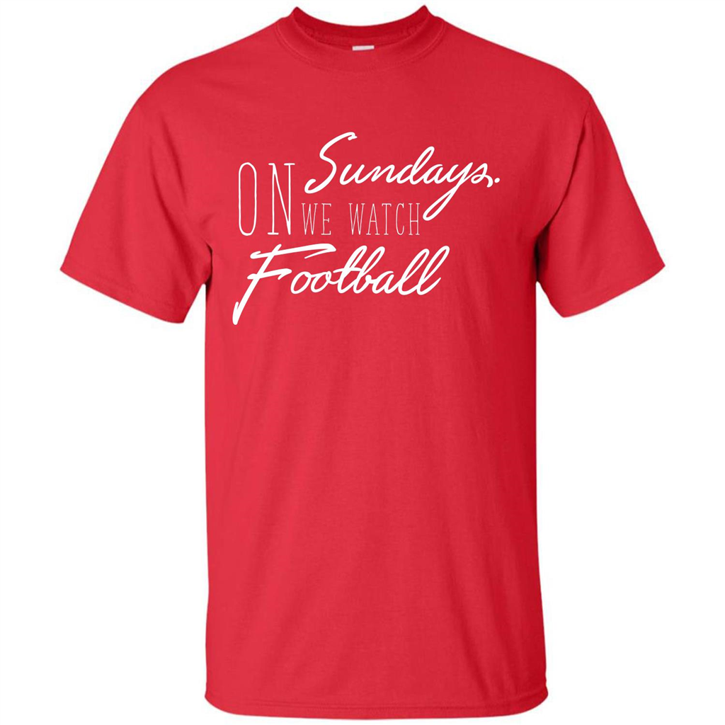 On Sundays We Watch Football T-shirt Red