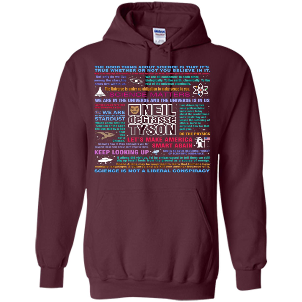 Neil deGrasse Tyson NDT Quotes T-Shirt Let's Make America Smart Again T-shirt Maroon