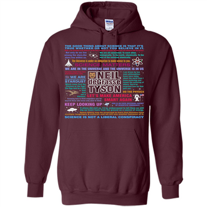 Neil deGrasse Tyson NDT Quotes T-Shirt Let's Make America Smart Again T-shirt Maroon