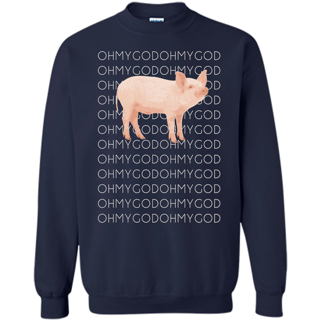 Oh My God Pig T-shirt Cute Pig T-shirt Navy