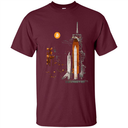 Bitcoin T-Shirt Crypto Shirt Blockchain T-shirt Moon Maroon