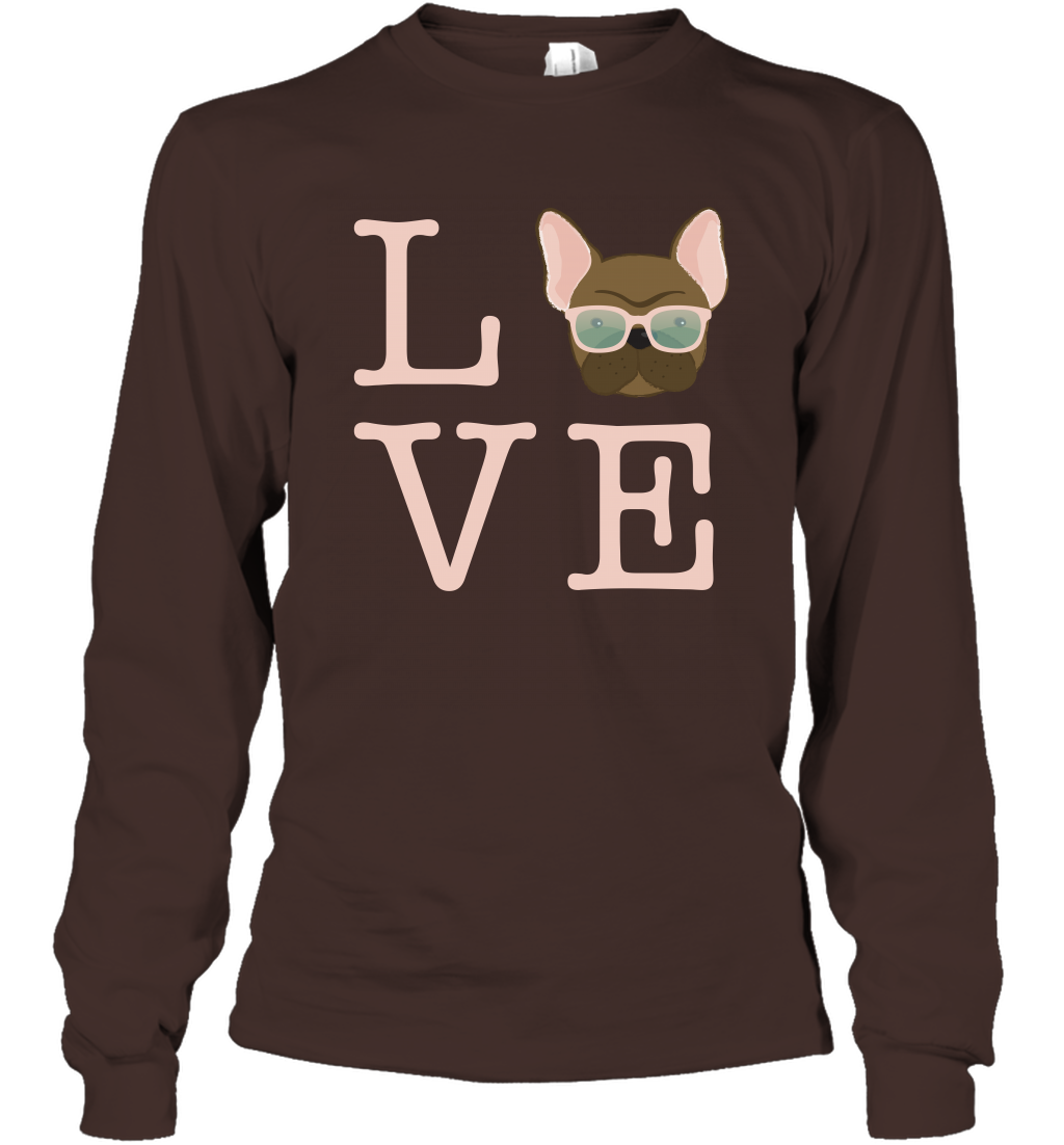 Love Dog Shirt Long Sleeve T-Shirt Long Sleeve T-Shirt Dark Chocolate