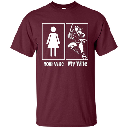 My Wife Is Super Woman T-shirt Mens Your Wife My Wife Maroon