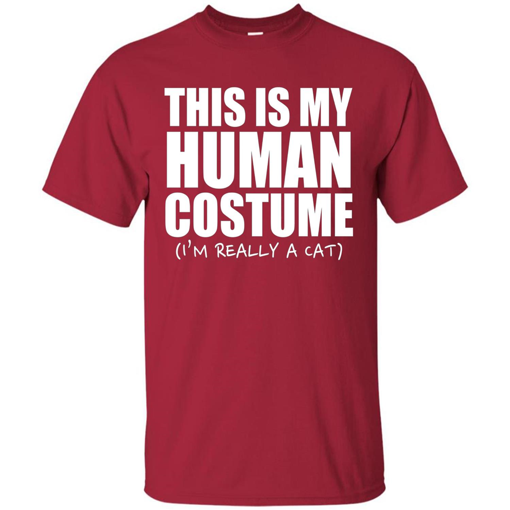 This Is My Human Costume I'm Really A Cat Halloween T-Shirt Cardinal