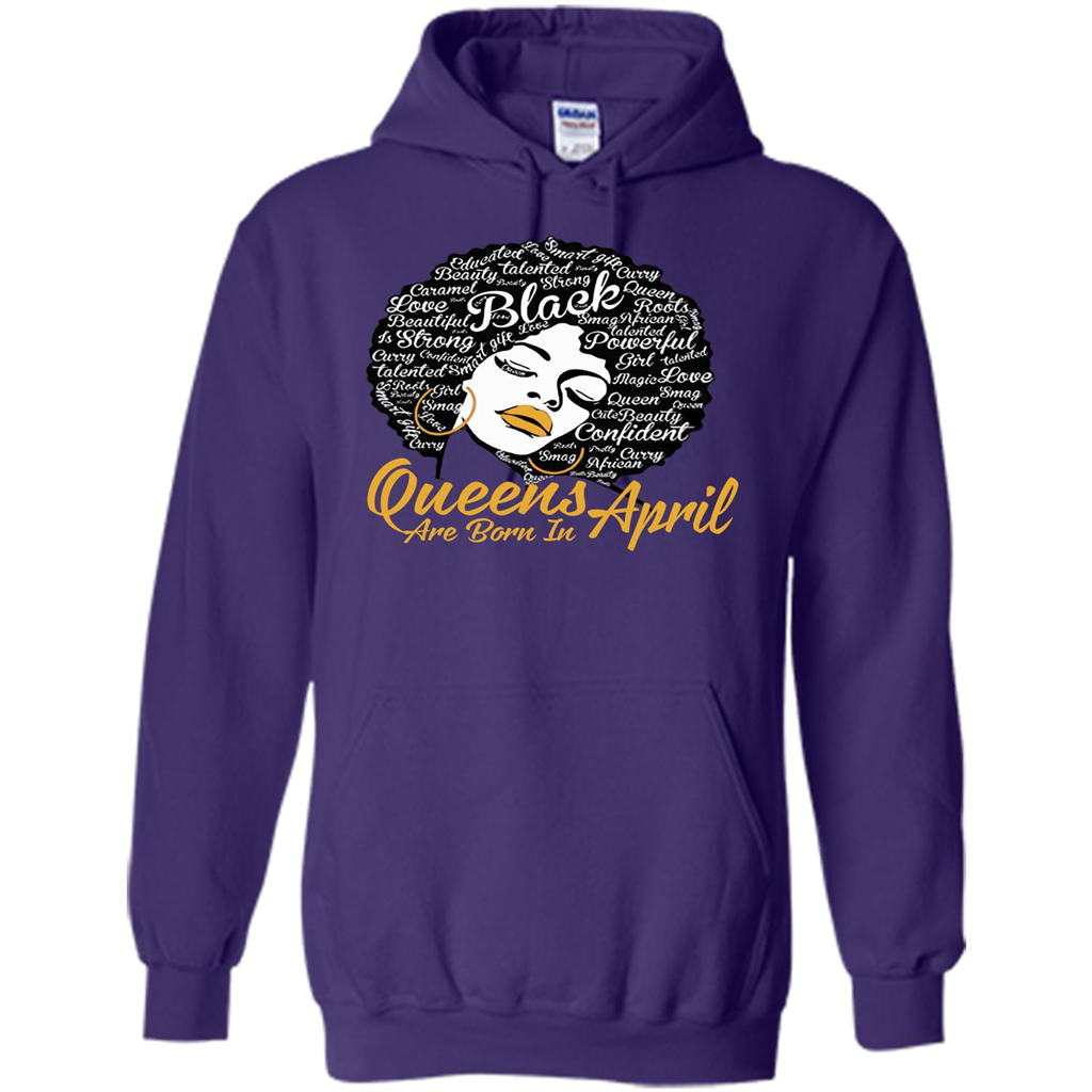 Queen Are Born In April T-shirt Purple