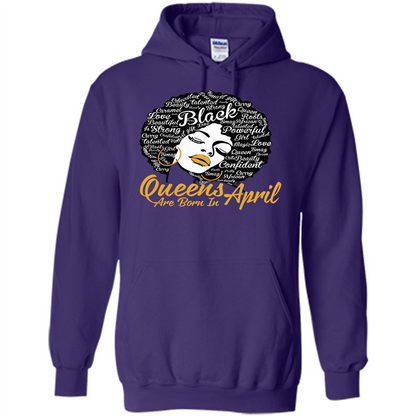 Queen Are Born In April T-shirt Purple