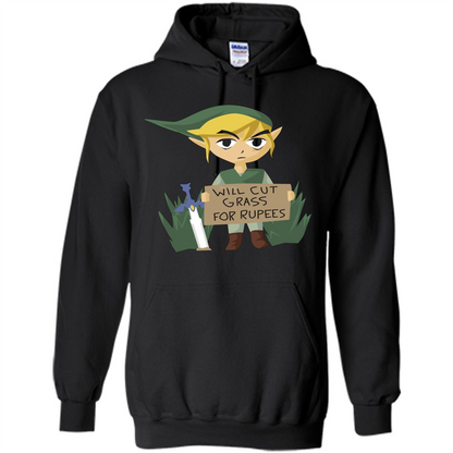 Video Games T-shirt Will Cut Grass For Rupees T-shirt Black
