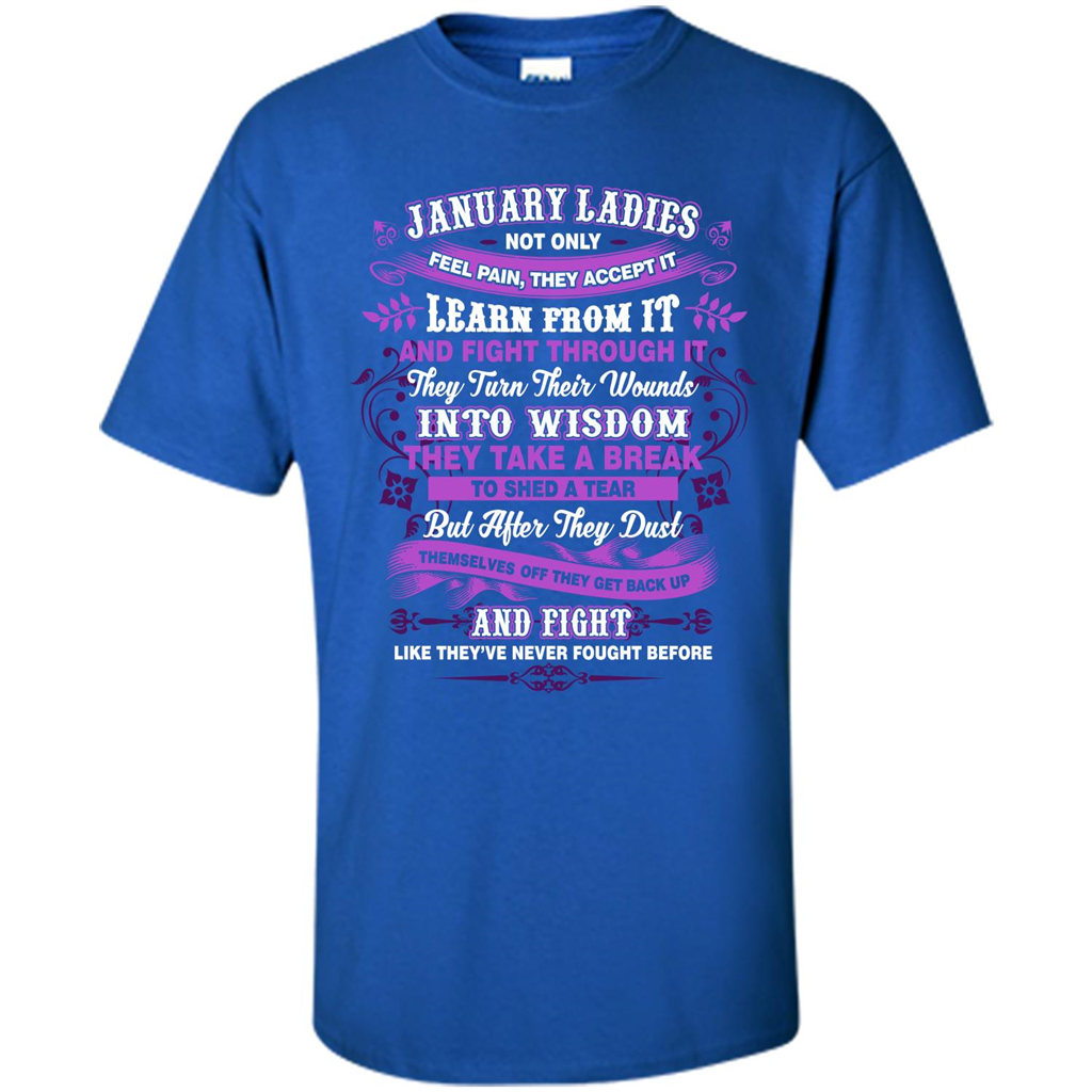 January Ladies T-shirt January Lady Facts Royal