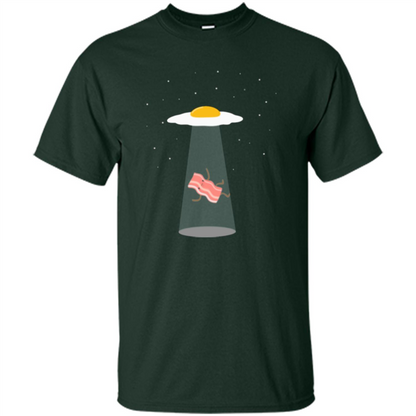 Cute Funny Bacon And Eggs UFO Forest Green