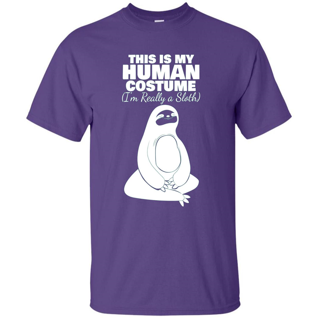 This Is My Human Costume I'm Really A Sloth T-Shirt Purple